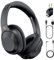 YMOO Cascos Inalambricos Bluetooth con Cancelación Activa Ruido, Auriculares Diadema con Mic para TV/PC/Viajes, 75H Plegable Headphones con 3,5mm Cable y Adaptador Avión, Hi-Res Audio, Azul Oscuro