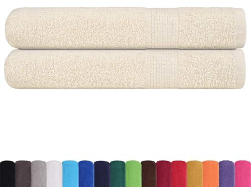 vidaXL Handtücher FROGN 2 STK. Creme 100x200 cm 360 g/m²