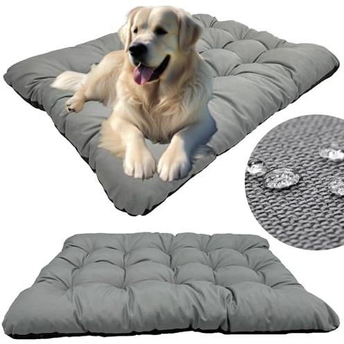 KING DOG Hundekissen L 100 x 70 cm wasserdichte Matte für Große und Mittelgroße Hunde Komfortable Weiche und Einfach zu Reinigende Matte in Grau Höhe 10cm Kühlmatte Bequeme Liegefläche für Haustiere