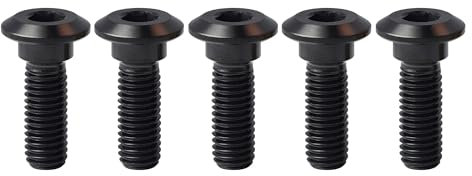 SHENGG Bulloni di Fissaggio del rotore del Freno a Disco a Vite del Disco del Freno del Motociclo in Titanio M8 * 20 25 30mm for Il Fissaggio del Disco della Ruota flottante(Black,5pcs M8x20mm)