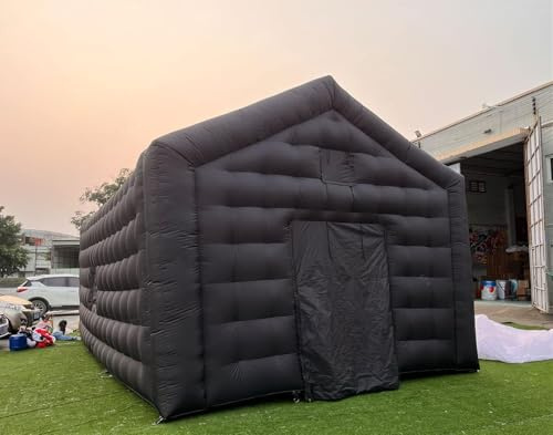 001, Grande Cubo Gonfiabile Nero per Matrimoni, Gazebo Quadrato, Sala Eventi, Grande Padiglione Mobile Portatile per Feste per Eventi in Giardino/All'aperto (6X5x4,3 M)