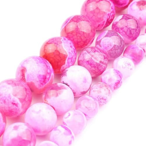 6 mm 8 mm Naturstein Rosenquarz Rosa Kristall Katzenauge Howlith Jade Runde lose Perlen zur Schmuckherstellung DIY Armband Großhandel-Feuerachat-8 mm ca. 46 Stück