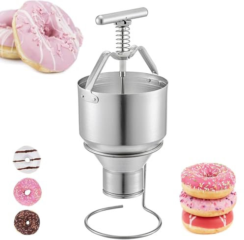 AXGCAA Manueller Donut-Depot, 3-Liter-Donut-Spender mit Ständer, Donut-Tropfer-Maker aus Edelstahl, 6 Gänge, Stärke einstellbar, Donut-Tropfer-Trichter für Zuhause, Bäckereien, Cafés