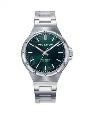 Viceroy Reloj Mujer 401294-67 – Caja de Acero, Esfera Verde, Movimiento de Cuarzo, Brazalete de Acero, 36mm, 10 ATM