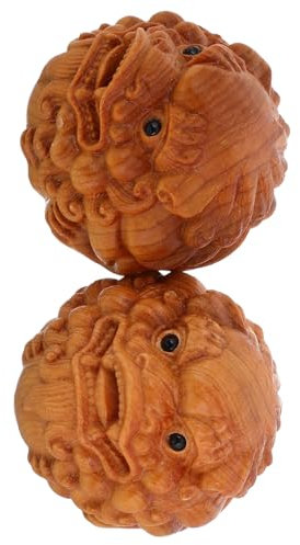 Hemobllo 2pcs Wooden Hand Massager Balls for Elderly for Hand Exercise and Finger Strengthening for Deep Tissue Massage and Home Relaxation