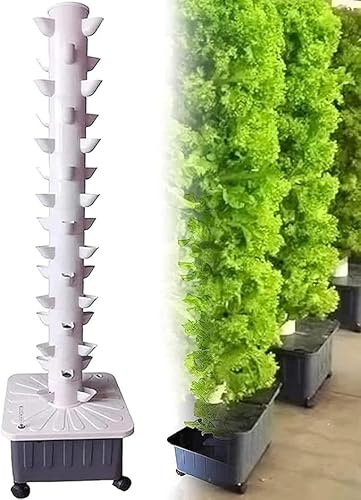 Hydroponic Tower, Growing Kits, 15 Floors 45 Plants Sites Vertical Grow Tower Self-Watering Growing System, Aquaponics Growing System, Garden Aeroponics Growing Kit for Herbs