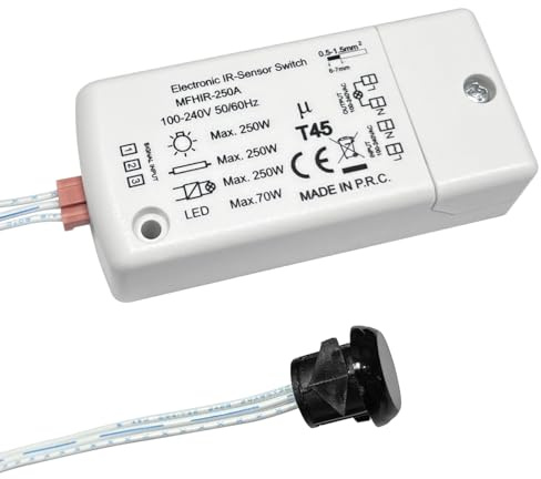 Outside Of Cabinet Hand Movement IR Sensor Switch 250w 250A dual voltage 100-240v IP20 Motion Sensing Switch Max 70w for LEDs MFHIR