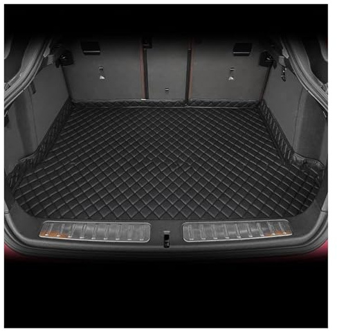 Auto Kofferraumschutz Für VW Für Tiguan Für Allspace Für Adventure 7-Sitzer 2019-2024 3D-Kofferraummatte Cargo Liner Teppich Innenzubehör(Black- Black)