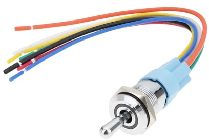 ECSiNG Interrupteur à Bascule 16 Mm 12 V 20 A RGB avec LED Rouge Verte Et Bleue pour Voitures Bateaux Et Autres Véhicules Nautiques