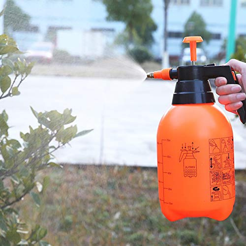 ERYUE Pulverizador de Agua para Plantas a Presión, Pulverizadores de Agua Mano para Fertilización, Pulverizador Jardín Ligero 2 litros Limpieza Automática, Control Malas Hierbas, Naranja, Ape, PP