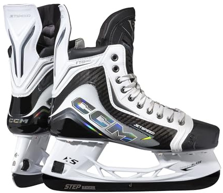 CCM JetSpeed FT8 Pro vit ishockeyskridskor mellanliggande (6,0 = EU 40,5; normal bredd)