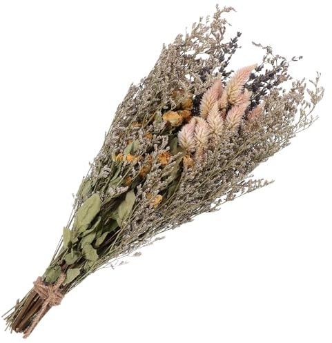 COOPHYA 1 Manojo de Rosas Secas Naturales Hojas de Lavanda, Decoración para Ramos DIY, Flores Secas para Bodas y Hogar, Accesorio Floral Rústico para Arreglos y Manualidades