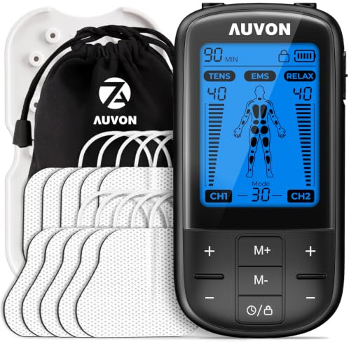 AUVON TENS/EMS/Relajación Electroestimulador muscular para aliviar el dolor