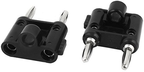 sourcing map 2 Stücke Lautsprecher Doppel Bananenstecker Buchse für Klemmschraube Batterieklemme Schwarz