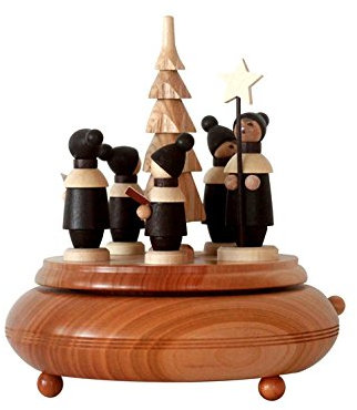 Rudolphs Schatzkiste Spieldose mit der Seiffener Kurrende Natur Höhe=18cm NEU Spieluhr Spielwerk Schnee Figur Seiffen Erzgebirge Holz Dekoration Weihnachten Spieldose