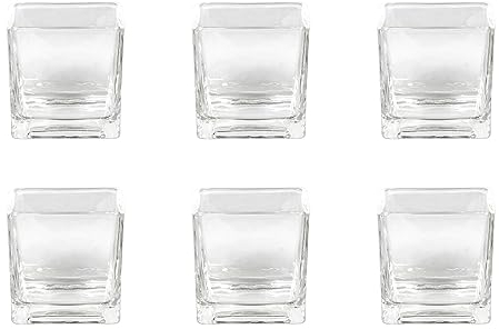 Sandra Rich RF 75-75 'Cube' Vase / Windlicht Glas Würfel, eckig, 8 x 8 x 8 cm, klar, 6 Stück