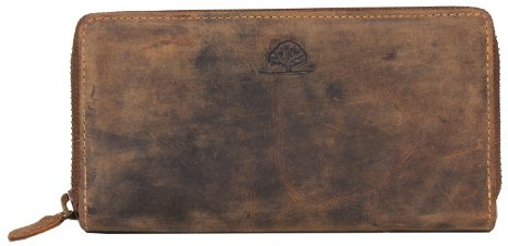 Greenburry Vintage Damen Geldbeutel Leder Geldbörse braun | 19 x 2,5 x 10 cm