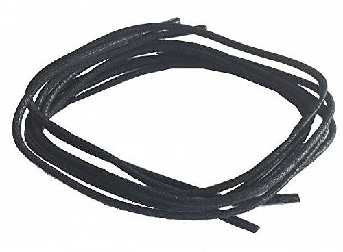 1 Paar Collonil Schnürsenkel - gewachst - rund - dünn - Ø 2,5 mm (90 cm, Schwarz)