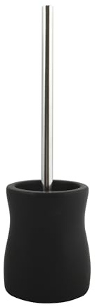 MSV Palma Escobilla de Baño, Gres y Cerámica, Negro, 11.5x40x11.5 cm