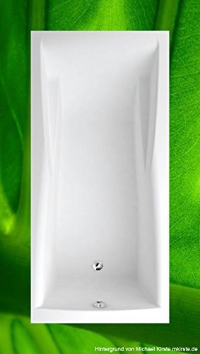 COLUMBA - Bañera (190 x 90 cm, incluye pies, desagüe y fijación, acrílico rectangular)