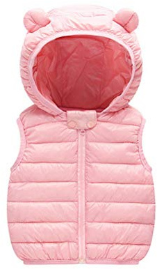 Odziezet Gilet Piumini con Cappuccio Cappotto Imbottito Senza Manica da Bambini Zip Up Giubbotto Impermeabile Invernale 0-36 Mesi