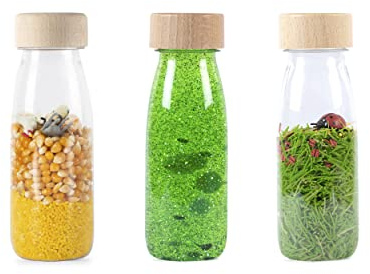 Petit Boum - Pack de 3 Bouteilles Sensorielles Life | Un Microcosme dans Chaque Bouteille | Découvrir, Écouter et Apprendre | Stimulation Sensorielle | Bouteilles Sensorielles pour Enfant