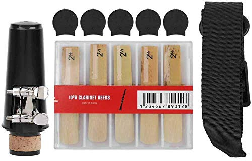 Klarinettenzubehör-Set, 4-in-1-Set-Mundstück, Umhängeband, Klarinettenblatt und Daumenpolster Musikinstrumentenzubehör