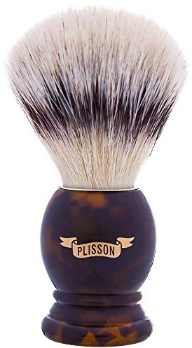PLISSON - Blaireau Classique - Manche Effet Ecaille et Fibre Blanche - Made In France