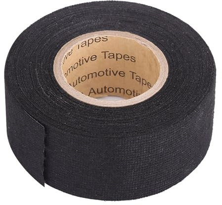 Filzband Selbstklebend Kabelbaumband Anti-Quietschen 25mm | Textilband, Hochtemperaturfestes Vlies, Geräuschdämpfung im Innenraum, Für Kabelstrang Reparatur, Universal Klebeband Schwarz