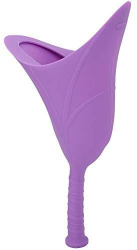 Urinario de Viaje de Silicona Suave para Mujeres, Inodoro portátil Reutilizable Plegable de Emergencia de pie(Purple)