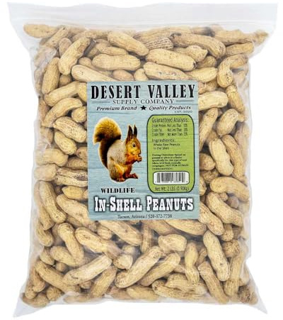 Desert Valley Premium In-Shell Erdnüsse – Wildvogel – Wildfutter, Eichhörnchen, Streifenhörnchen, Kardinäle, Jays & mehr (0,9 kg)