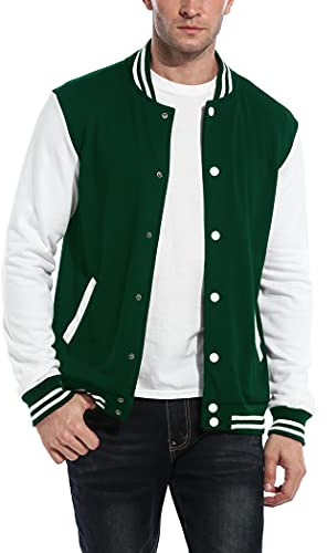 COOFANDY Men's High School Letterman Bomber Style Baseball Jacket College Bomber Jacket