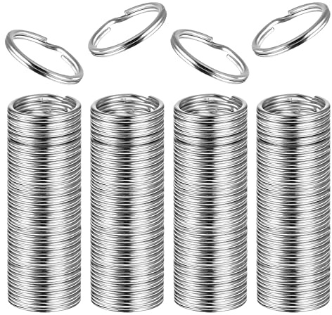 100 Llaveros de Acero Inoxidable - Anillos de Metal de 20 mm para Manualidades, Coche, Casa y Accesorios para Llaves