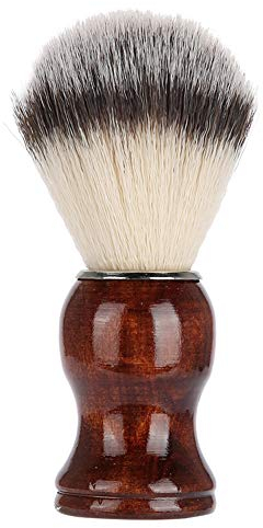 Brocha de afeitar para hombres, Brocha de Afeitar con Mango de Madera Maciza, Cepillo de barba portátil para hombres cepillo de afeitar con mango de madera para salón, uso doméstico y de viaje