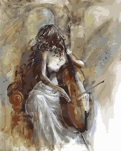 TOCAVE Malen nach Zahlen Ölgemälde nach Zahlen DIY Erwachsene Mädchen Hand Pain Kit Leinwand Ölgemälde Portrait Home Decoration Artwork 40x50cm