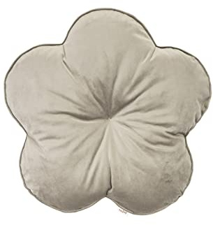beties - Samt&Sonders Serie - Kissen Blume ca. 50 Ø cm; Blümchen-Kissen, Bodenkissen, Sitzkissen, Wohndekoration & Plüsch-Wurfkissen für Bett, Sofa, Sessel zur Deko-Stofftiere (Taupe)