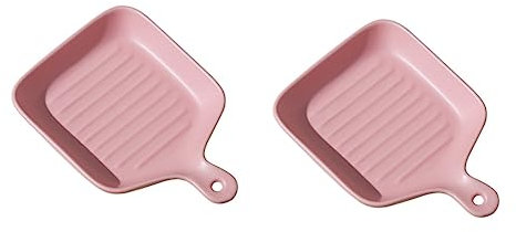 OQHAIR 2pcs Appetizer Plates Porcelain Pie Dish Pottery Lasagna Pan Nonstick Baking Sheets Nonstick Cookware Mini Oven Cooking Utensils Bakeware Ceramics Rectangle Pink Decorative Plate (