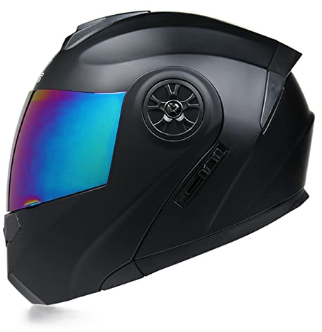 Damen Herren Erwachsene DOT ECEzugelassener Helm Motorradhelm Integralhelm Verkehrssicherheit, Robuster Leiser Motorrad Helm ECE B,L59-60CM