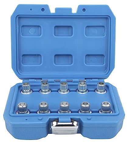 Leapiture 10Pcs Set di Chiavi per Dadi di Bloccaggio delle Ruote Set di Chiavi per Dadi delle Ruote Installazione Kit di Prese per Dadi delle Ruote Antifurto per Auto