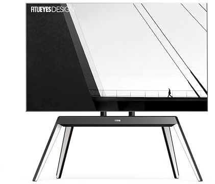 FITUEYES Design TV Ständer für 65 70 75 78 85 88 Zoll Fernseher TV Stand im Staffelei Design höhenverstellbar TV Standfuss aus Holz