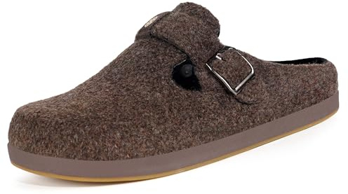 Gaatpot Unisex Pantofole Invernali,Zoccoli in Feltro,Marrone,39 EU