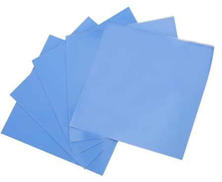 5PCS Conductividad Térmica, Hoja Térmica Almohadilla de Conductividad Térmica Almohadilla de Aislamiento de Transferencia de Calor 100x100x0.5mm CPU GPU Hoja de Conducción de