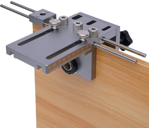 KEESUNG Bohrschablone Jig Dübelvorrichtung, 3 in1 6/8/10mm Dübellehre Bohrschablone Führung Kit Aluminium Alloy Bohrschablone Dübel für Präzises und Bequemes Stanzen