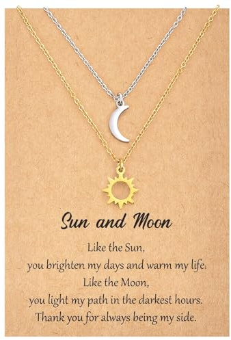 SUNSH Sonne Mond Halskette,Damen Halskette, Geschenke Für Freunde/Teen/Mädchen/Paare/Freunde, Gute Freundin Halskette, Beste Freundin Geschenk, Weihnachten/Geburtstag/Party