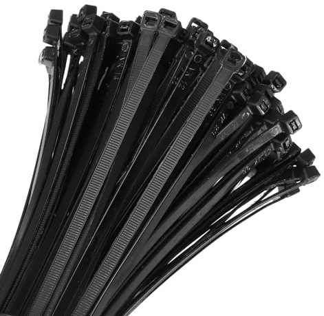 sourcing map 200pcs 20 Inch 53 Lbs Cable Zip Ties Self-Locking Extra Long Nylon Cable Tie Wraps 5/16 for Cord Management, Black