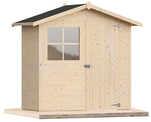 Casetta da giardino in legno per esterno 2Mq 200x100 20mm MADE IN ITALY mod. MONZA (Con Pavimento e Grondaia, Kit 1 Finestra Apribile)