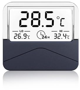 Thermomètre pour Aquarium,Thermomètre D'alarme Haute et Basse Température avec Sonde de Détection de Température et Conception a Dos Adhésif pour Aquariums D'eau Douce et D'eau Salée
