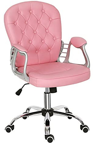 Bürostühle Executive PU Bürocomputer Liegestuhl Gaming Stuhl Drehbarer Schaukelsessel Rosa