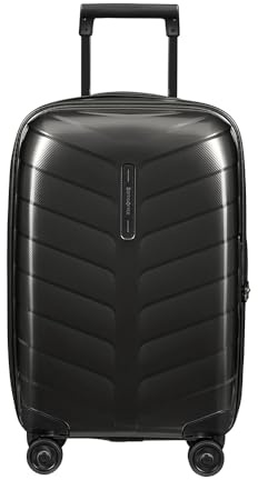 Samsonite Attrix - Spinner S, Erweiterbarer Handgepäck, 55 cm, 38/44 L, Schwarz (Anthrazit)