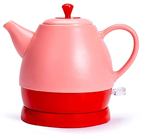 -Kitchen 1350W Ceramic Electric Kettle Fast Heating Electric Teapot Kettle with Led Light Detachable Swivel Base Auto Power Off Antidry Protection White,Kettles Comfortable/Pink